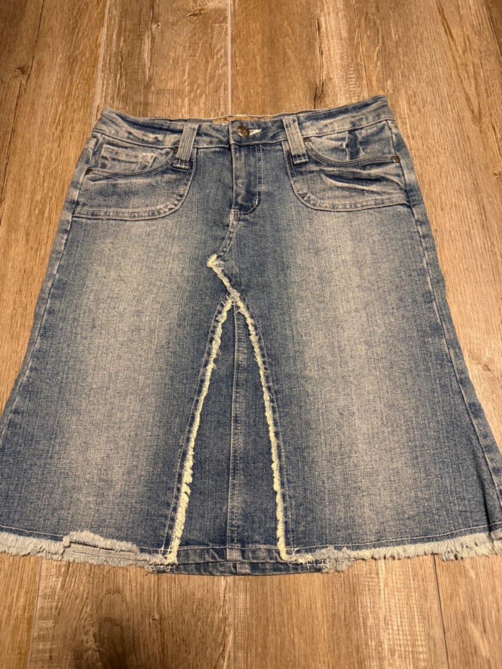Hint Jeans Denim A-Line Midi Skirt